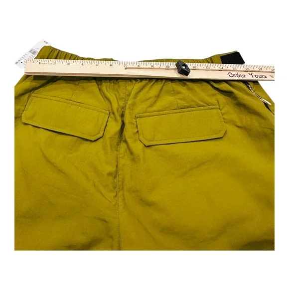 RCOS Outdoor Supply Cargo Shorts Men's Size 32 Green Belted Multi Pocket Nylon